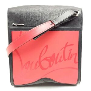 AUTH Christian Louboutin Bag • Crossbody in Black and Red Leather, Authentic